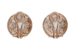Pamono Aquamarine Topazs, Diamonds, Rose Gold and Silver Earrings, Set of 2><noscript><img width=