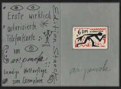 Outlet Pamono A.R. Penck, Phonecard, 1992, Silkscreen on Plastic