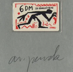 Outlet Pamono A.R. Penck, Phonecard, 1992, Silkscreen on Plastic