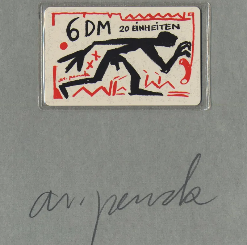 Outlet Pamono A.R. Penck, Phonecard, 1992, Silkscreen on Plastic