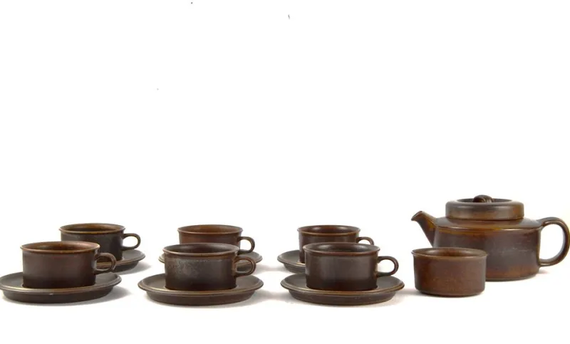 Pamono Arabia Ruska Coffee Service by Ulla Procope, 1960s, Set of 19> Coffee & Tea Service