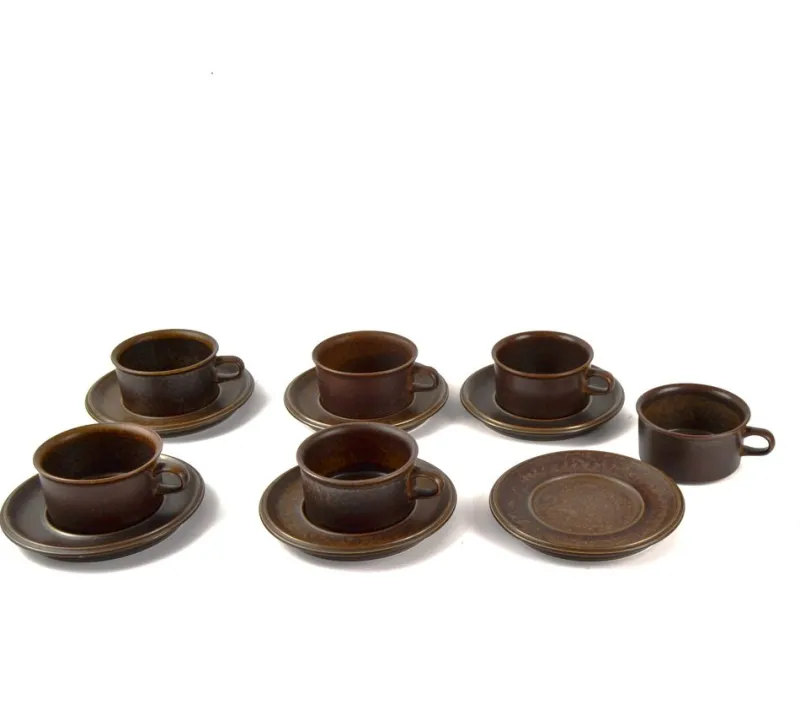 Pamono Arabia Ruska Coffee Service by Ulla Procope, 1960s, Set of 19> Coffee & Tea Service