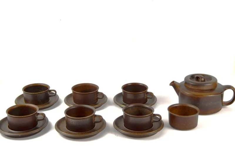 Pamono Arabia Ruska Coffee Service by Ulla Procope, 1960s, Set of 19> Coffee & Tea Service