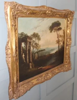 Hot Pamono Arcadian Ruins, Goatherd, Manner of Claude Lorrain, 1800s, Oil on Canvas