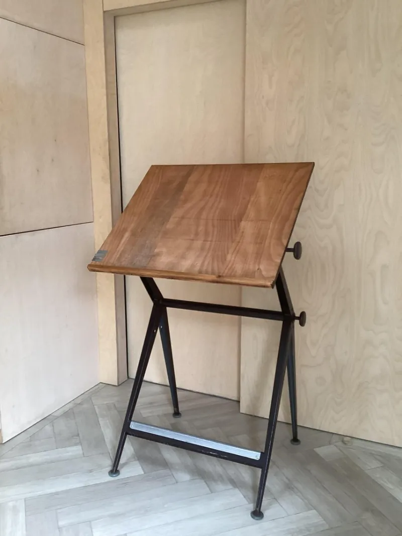 New Pamono Architect Table and Stool by Friso Kramer for Ahrend De Circel, the Netherlands, 1950s