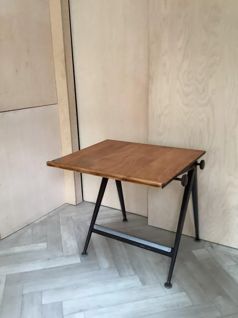 New Pamono Architect Table and Stool by Friso Kramer for Ahrend De Circel, the Netherlands, 1950s