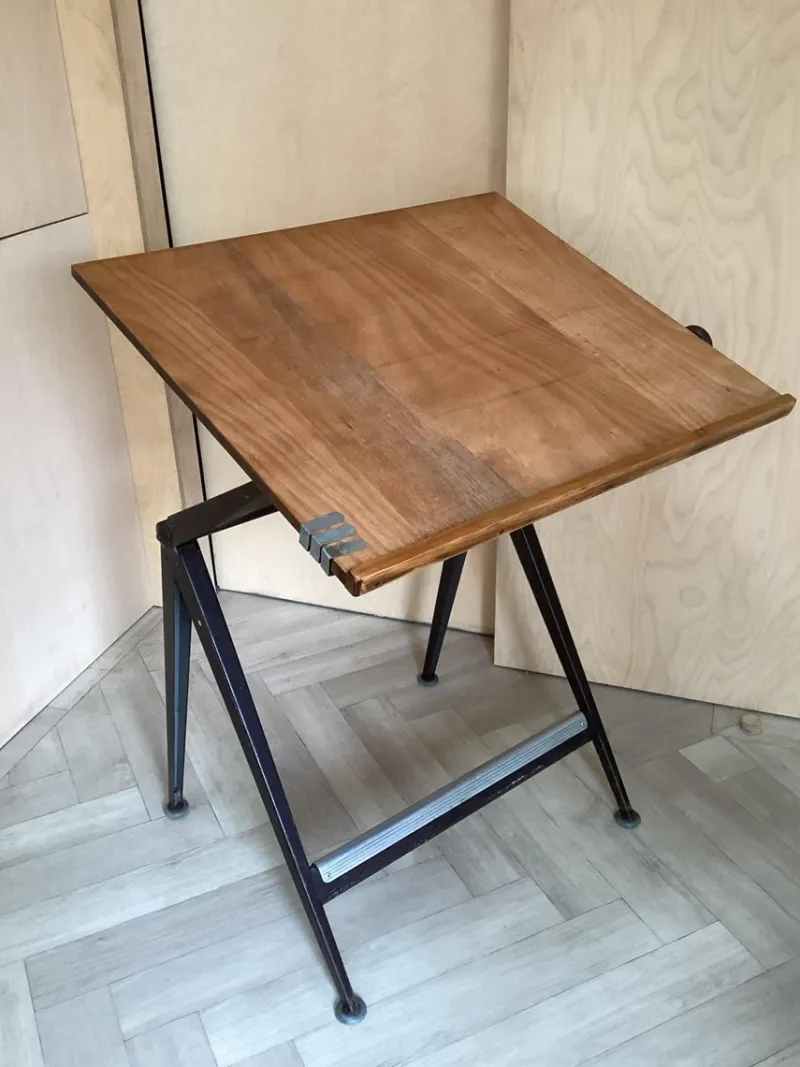 New Pamono Architect Table and Stool by Friso Kramer for Ahrend De Circel, the Netherlands, 1950s