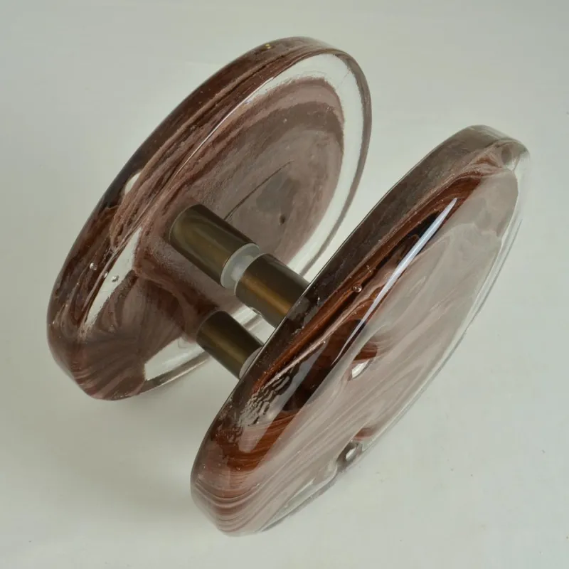 Pamono Architectural Pink Glass Push Pull Double Door Handles, 1960s, Set of 2> Architectural Elements