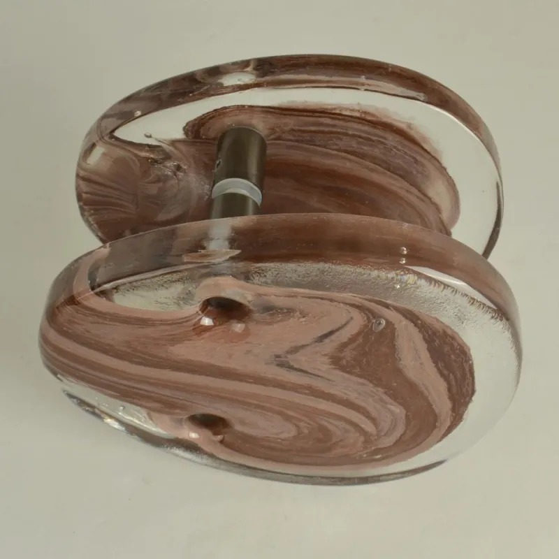 Pamono Architectural Pink Glass Push Pull Double Door Handles, 1960s, Set of 2> Architectural Elements