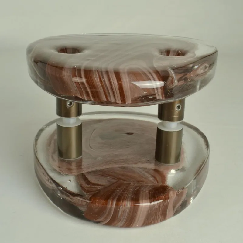 Pamono Architectural Pink Glass Push Pull Double Door Handles, 1960s, Set of 2> Architectural Elements