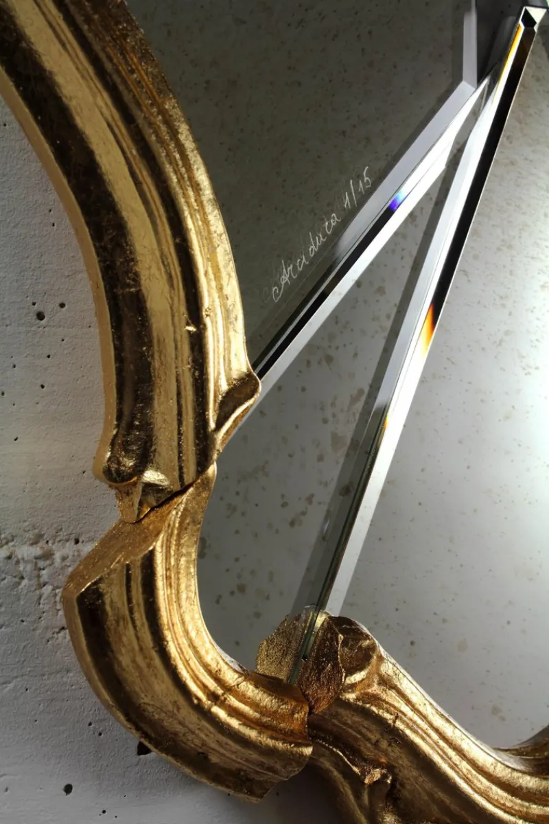Pamono Arciduca Wall Mirror with Gold-Plated Wooden Frame by Barberini & Gunnell> Mirrors