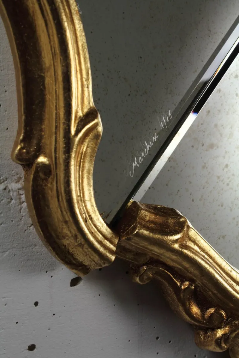 Pamono Arciduca Wall Mirror with Gold-Plated Wooden Frame by Barberini & Gunnell> Mirrors