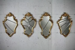 Pamono Arciduca Wall Mirror with Gold-Plated Wooden Frame by Barberini & Gunnell><noscript><img width=