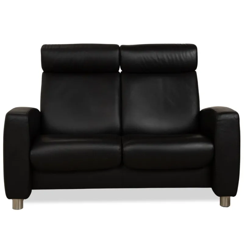 Clearance Pamono Arion 2-Seater Sofa in Black Leather from Stressless
