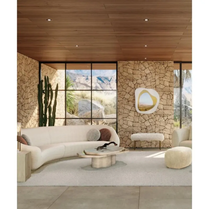 Discount Pamono Arizona Coffee Table in Travertine Stone and Brushed Brass by Insidherland