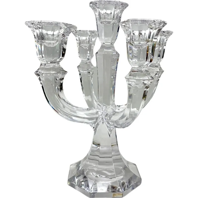Best Pamono 5-Arm Crystal Candlestick from Val Saint Lambert, Belgium, 1930s