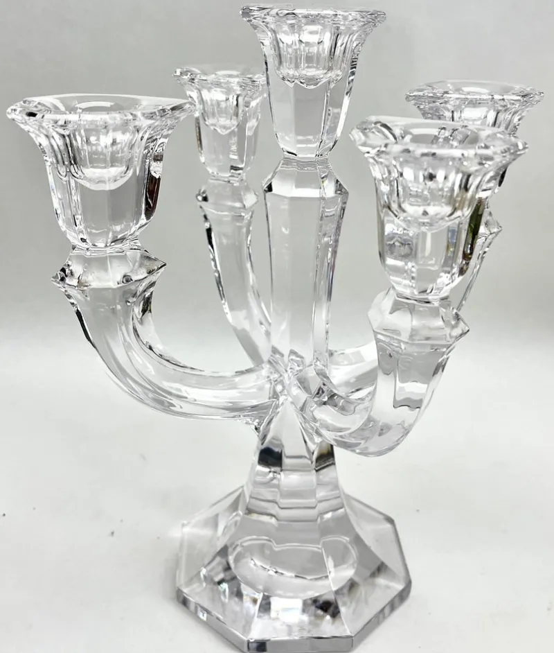 Best Pamono 5-Arm Crystal Candlestick from Val Saint Lambert, Belgium, 1930s