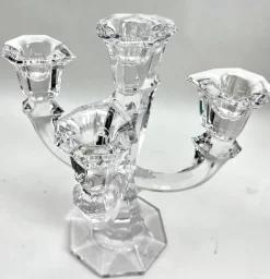 Best Pamono 5-Arm Crystal Candlestick from Val Saint Lambert, Belgium, 1930s