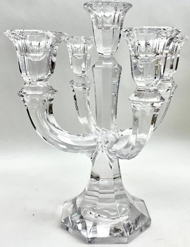 Best Pamono 5-Arm Crystal Candlestick from Val Saint Lambert, Belgium, 1930s