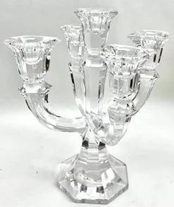 Best Pamono 5-Arm Crystal Candlestick from Val Saint Lambert, Belgium, 1930s
