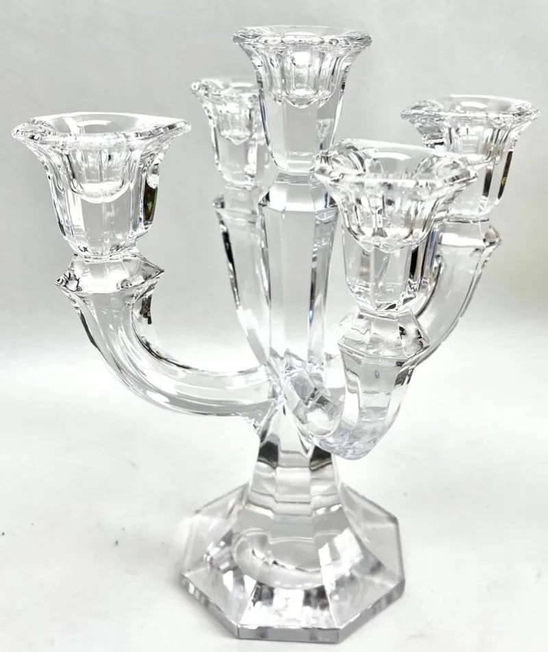 Best Pamono 5-Arm Crystal Candlestick from Val Saint Lambert, Belgium, 1930s