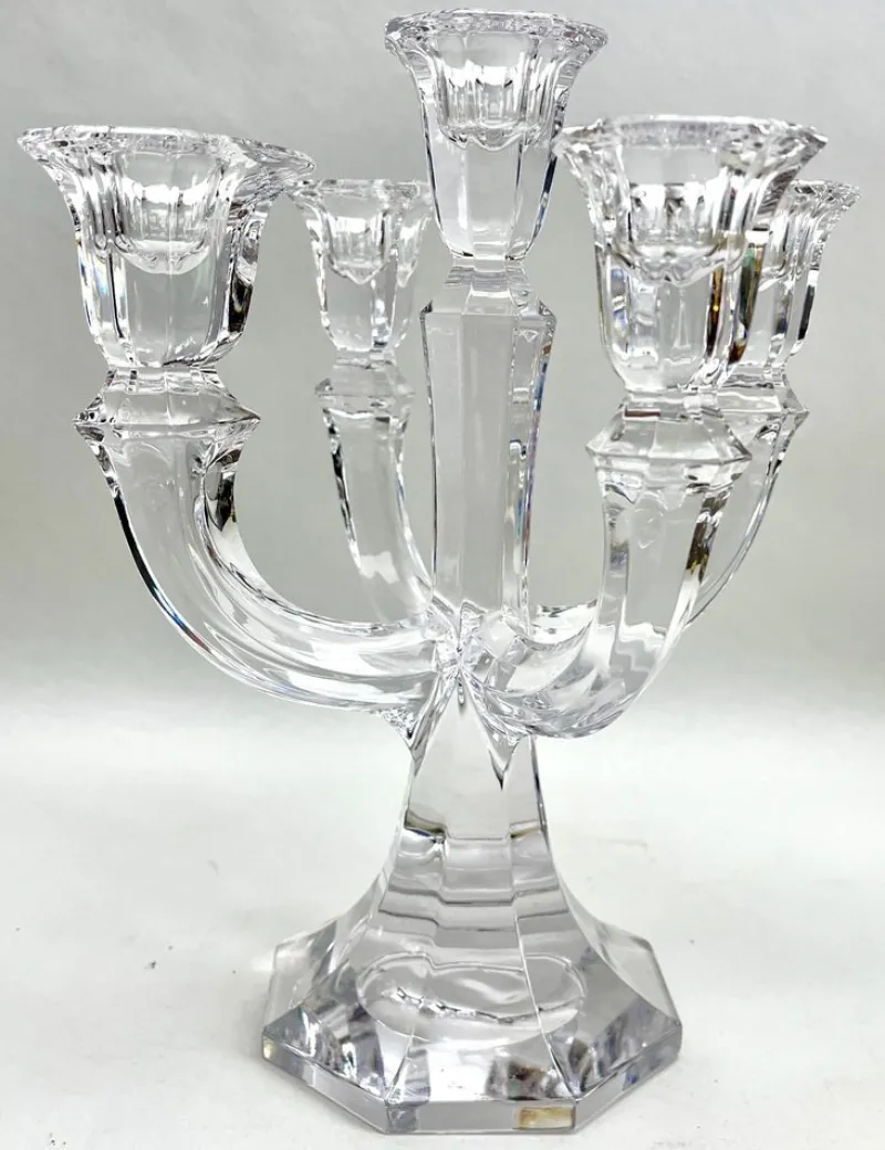 Best Pamono 5-Arm Crystal Candlestick from Val Saint Lambert, Belgium, 1930s