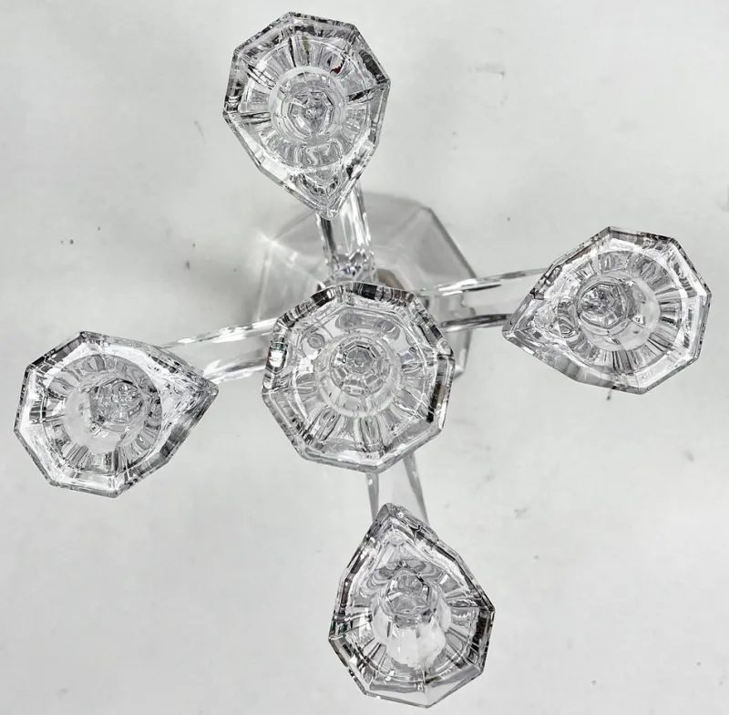 Best Pamono 5-Arm Crystal Candlestick from Val Saint Lambert, Belgium, 1930s