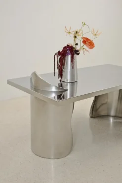 Best Pamono Armand Bureau Table in Inox Stainless Steel by Atelier Ellery