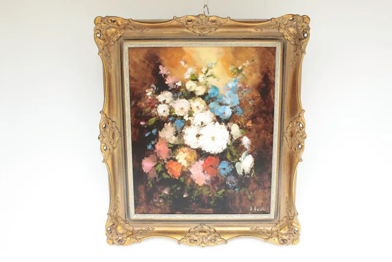 Pamono Armando Peroni, Still Life, 1950s, Oil on Canvas, Framed> Classical