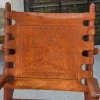 Pamono Armchair in Wood and Red Leather by Angel Pazmino, 1960s> Lounge Chairs & Armchairs