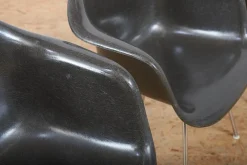 Best Pamono Armchair with Chrome-Plated Tubular Steel H-Base Frame and Dark Brown Fiberglass Shell by Ray and Charles Eames for Vitra, 1948