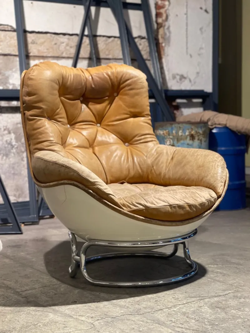 Pamono Armchairs and Ottomans by Michel Cadestin for Airborne, 1970, Set of 8> Living Room Sets