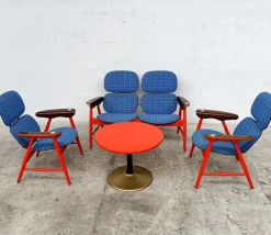 Pamono Armchairs, Sofa and Coffee Table by Marco Zanuso for Poltronova, 1960s, Set of 4