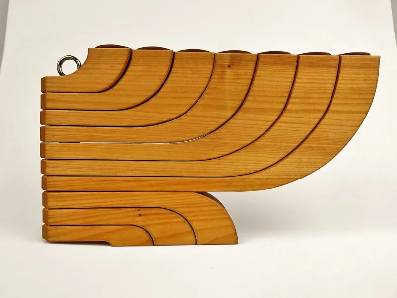 Hot Pamono 7-Armed Wooden Menora Candleholder by Jonas Grundell, 1980s