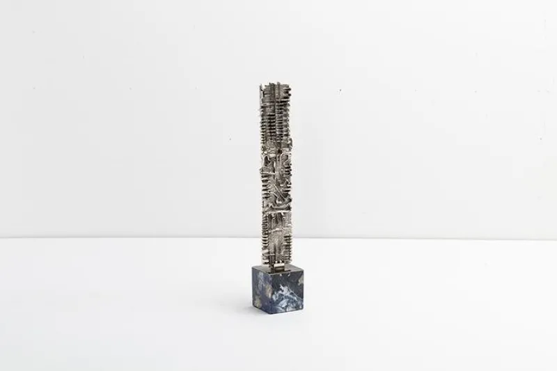 Pamono Arnaldo Pomodoro, Stars, 1977, Chromed Silver> Mid-Century