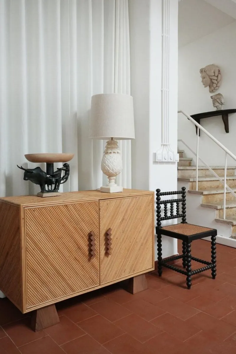 Pamono Arrabida Rattan and Walnut Sideboard by Barracuda Interiors> Storage
