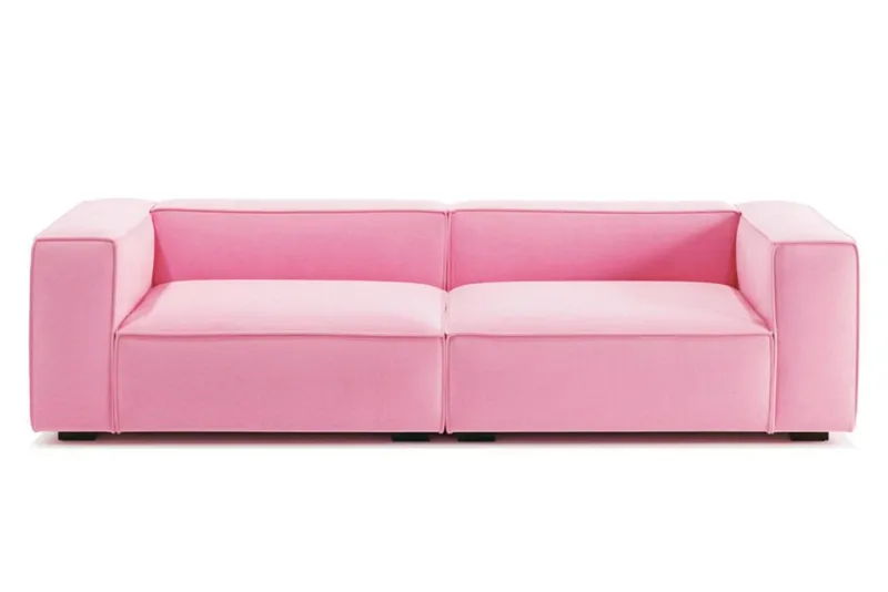 New Pamono Arraigo Sofa in Pink Velvet by Moanne