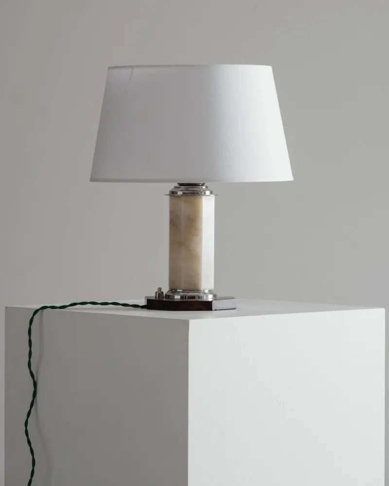 Discount Pamono Art Deco Alabaster Lamp, 1930s