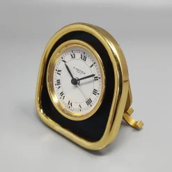 Pamono Art Deco Alarm Clock 24k Gold Plated from Cartier, 1980s><noscript><img width=
