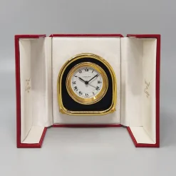Pamono Art Deco Alarm Clock 24k Gold Plated from Cartier, 1980s><noscript><img width=