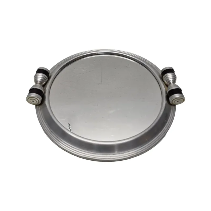 Pamono Art Deco Aluminium Tray with Mirror, 1930s> Trays