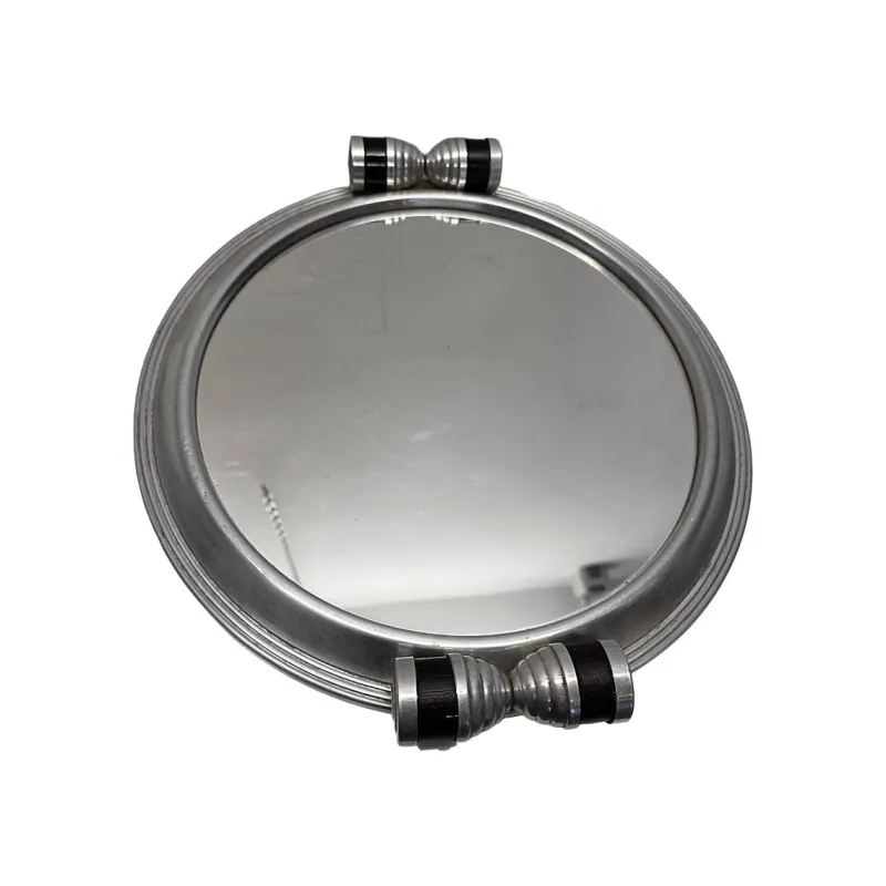 Pamono Art Deco Aluminium Tray with Mirror, 1930s> Trays