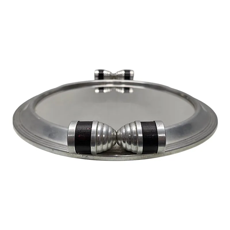 Pamono Art Deco Aluminium Tray with Mirror, 1930s> Trays