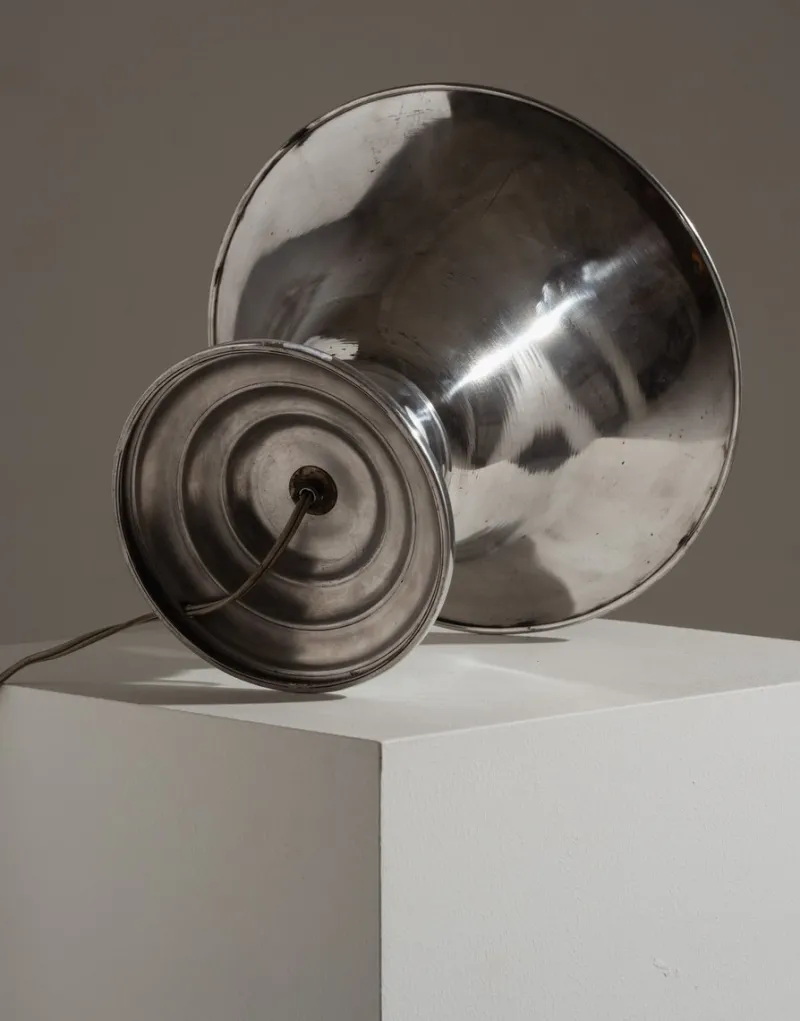 Pamono Art Deco Aluminum and Glass Lamp, 1960s> Table Lamps