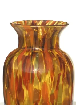 Pamono Art Deco Amber and Spotted Gold Avventurina Murano Glass Vase, 1930s><noscript><img width=