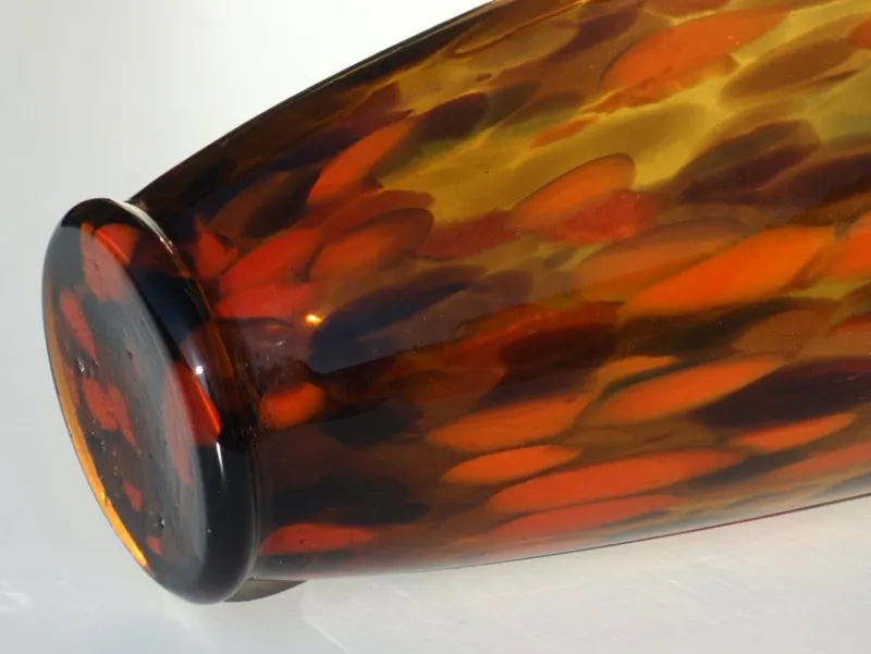 Pamono Art Deco Amber and Spotted Gold Avventurina Murano Glass Vase, 1930s> Vases