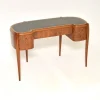 Best Pamono Art Deco Amboyna and Inlaid Satin Wood Desk with Leather Top, 1930s