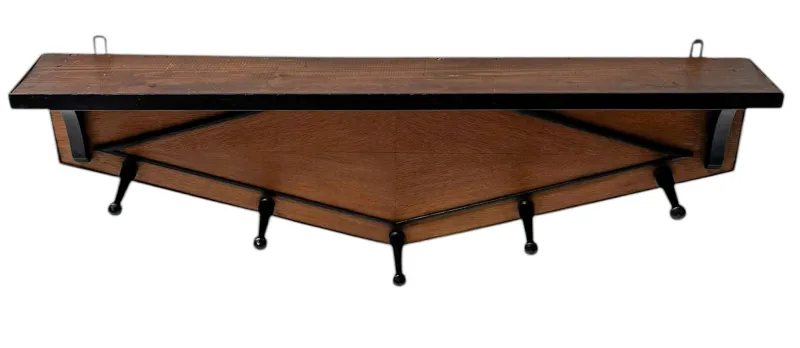 New Pamono Art Deco Amsterdam School Wall Coat Rack, 1920s