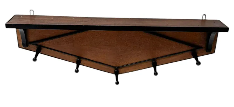 New Pamono Art Deco Amsterdam School Wall Coat Rack, 1920s