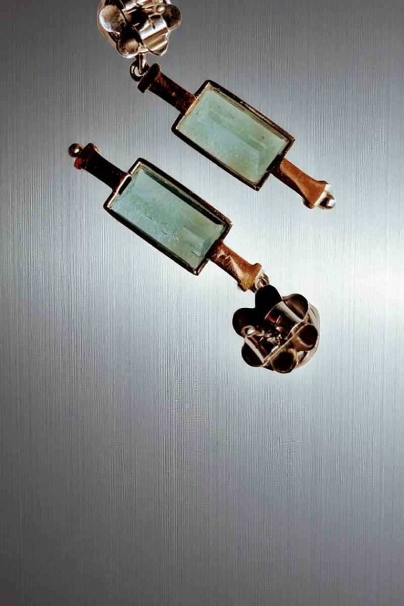 Pamono Art Deco Aquamarine Earrings in Platinum and Gold, 1925, Set of 2> Earrings